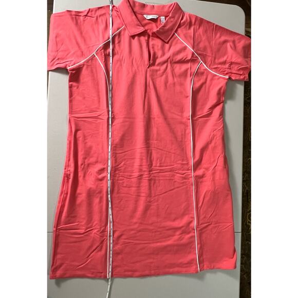 Sport Savvy French Terry Polo Collar Zip Raglan Sleeve Dress CORAL NWOT SIZE XL - Picture 9 of 9